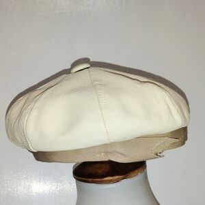 VINTAGE LEATHER BERET NWOT